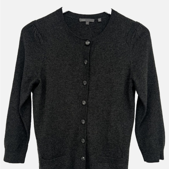 Vince Sweaters - Vince Womens 100% Cashmere Sweater Cardigan Sz Small Gray Button Up Pockets